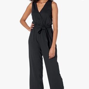 NWT Caralyn Mirand X The Drop Black Caralyn Sleeveless Faux Wrap Jumpsuit